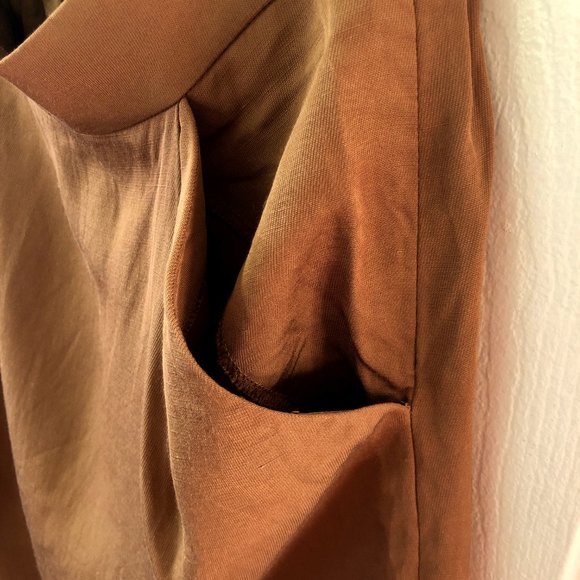 Ann Taylor Tan / Dark Camel Linen Mini Skirt - Picture 3 of 4